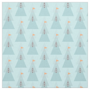 Modern Triangle Pattern Geometric Snowman Frosty Fabric