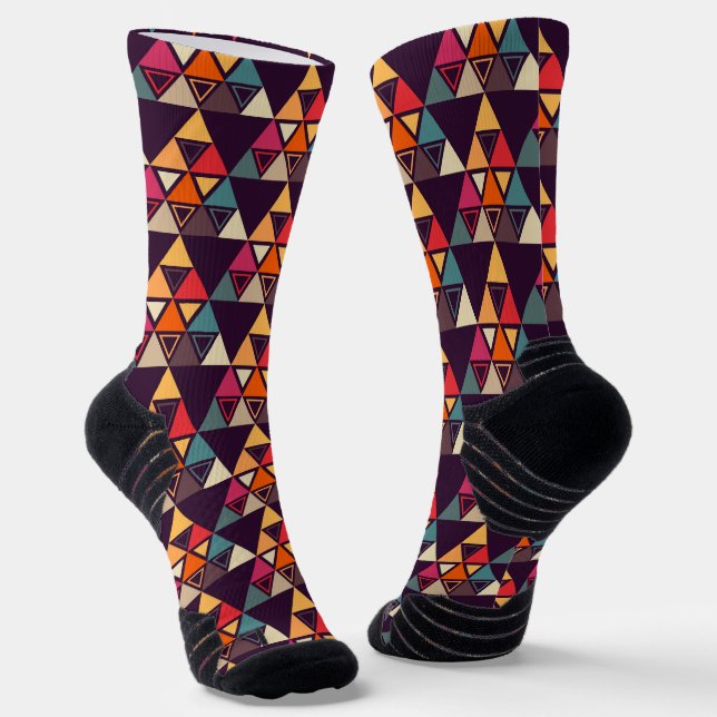 Modern Triangle Quilts Socks (Angled)