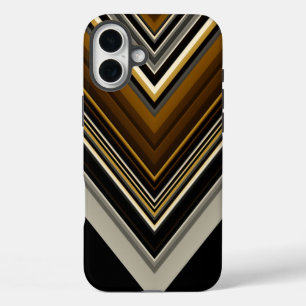 Modern triangles abstract and custom initials iPhone 16 plus case
