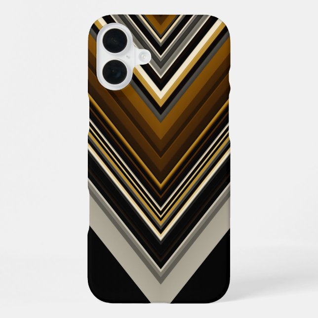 Modern triangles abstract and custom initials iPhone case (Back)