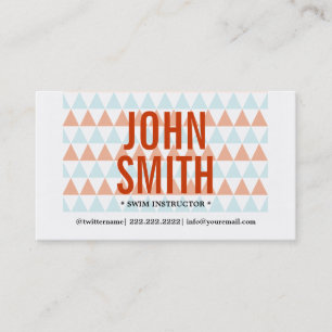 Modern Triangles Swim Instructor Business Card