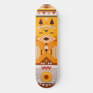 Modern Tribal Abstract Custom Personalised Name Skateboard