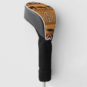 Modern Tribal African Cheetah Pattern Animal Print Golf Head Cover