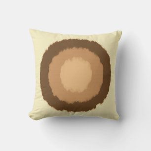 Modern tribal batik circles - brown and beige cushion