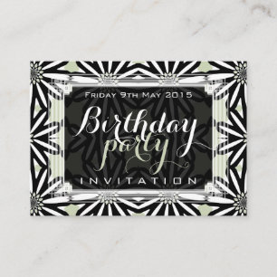 Modern Tribal Daisy Pattern Art Mini Invitations