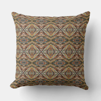 Modern Tribal Diamond Tile Abstract Earthy Cushion