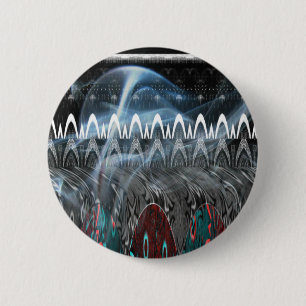 Modern Tribal Edgy design. 6 Cm Round Badge