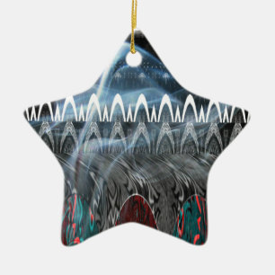 Modern Tribal Edgy design. Ceramic Ornament