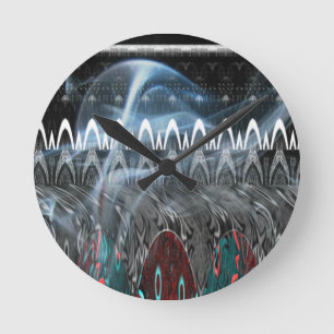 Modern Tribal Edgy design. Round Clock