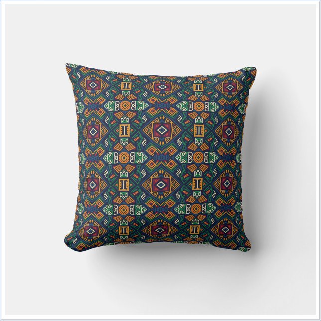 Modern Tribal Ethnic Geometric Pattern Cushion (Creator Uploaded)