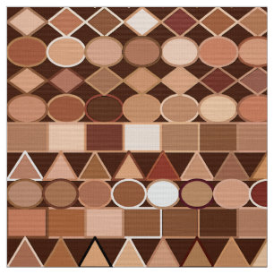 Modern Tribal Geometric, Chocolate Brown and Tan Fabric