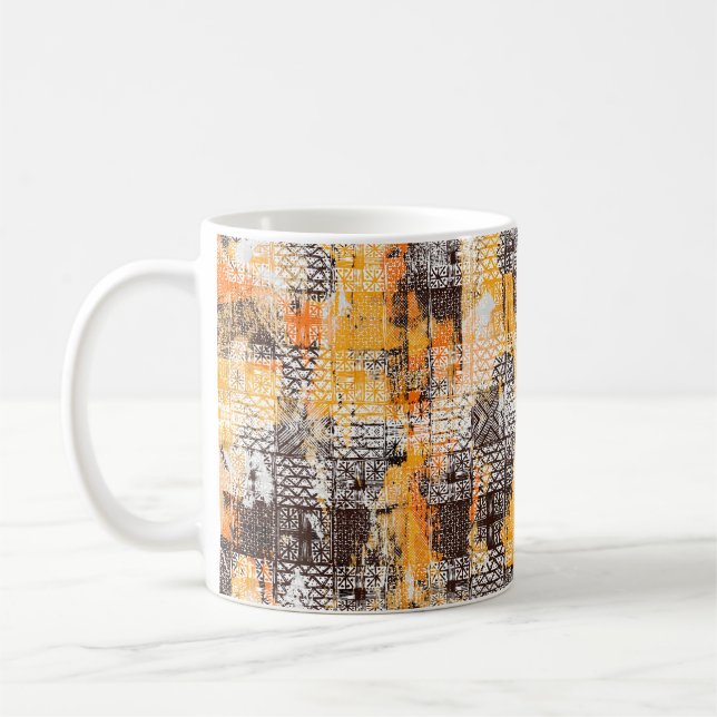 Modern tribal geometric seamless pattern coffee mug (Left)