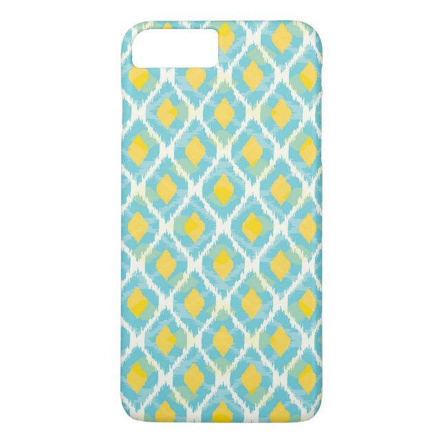 Modern tribal ikat blue yellow fashion Case-Mate iPhone case (Back)