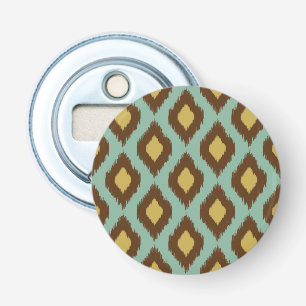 Modern tribal ikat blue yellow modern bottle opener