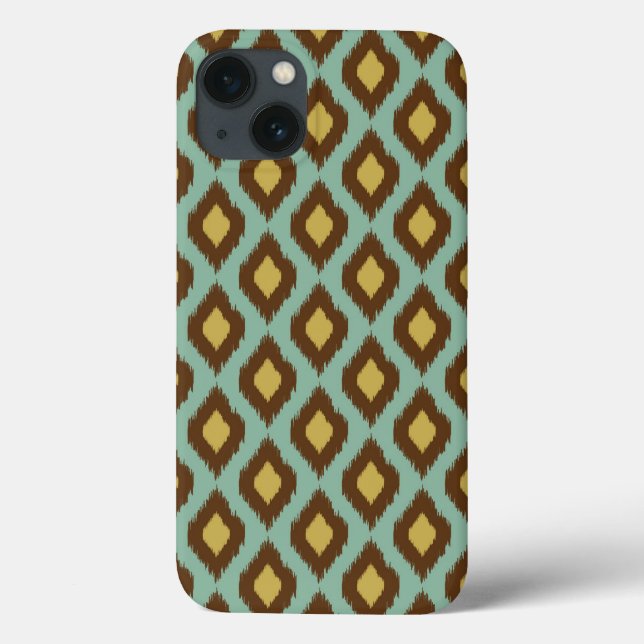 Modern tribal ikat blue yellow modern Case-Mate iPhone case (Back)