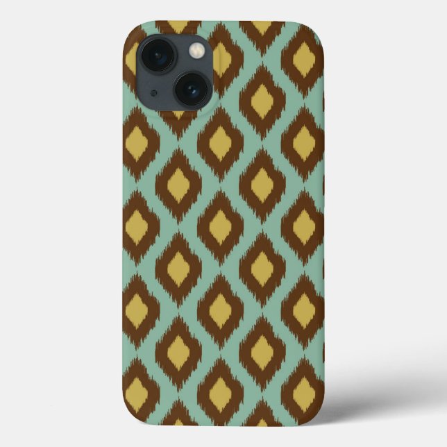Modern tribal ikat blue yellow modern Case-Mate iPhone case (Back)