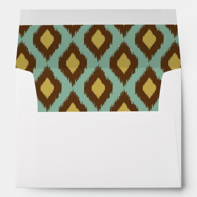 Modern tribal ikat blue yellow modern envelopes (Back (Bottom))