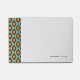Modern tribal ikat blue yellow modern post-it notes
