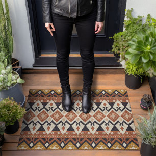 Modern Tribal Pattern Mustard Yellow Doormat