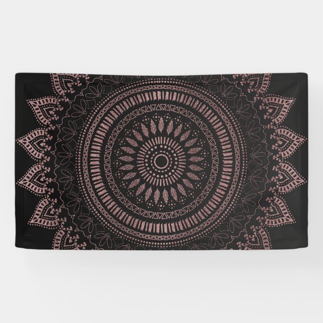 Modern tribal rose gold mandala design banner (Horizontal)