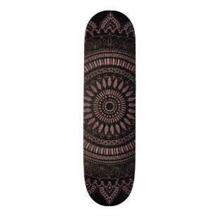 Modern tribal rose gold mandala design skateboard