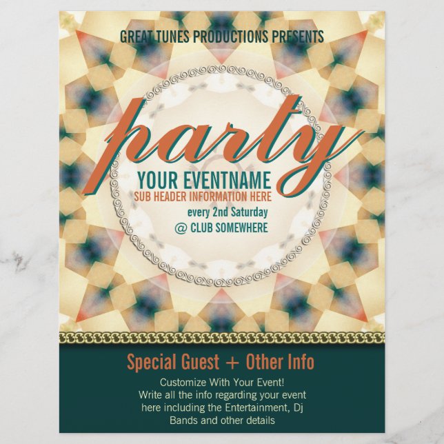 Modern Tribal Sunshine Ready Made Party Flyers (Front)