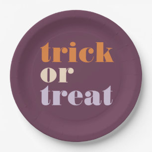 Modern Trick or Treat  Paper Plate