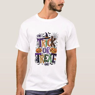 Modern Trick or Treat Pumpkin T-Shirt