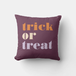 Modern Trick or Treat Throw Pillow