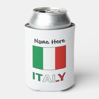 Modern Tricolore Name Here Italian Bandiera  Can Cooler