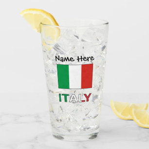Modern Tricolore Name Here Italian Bandiera Glass