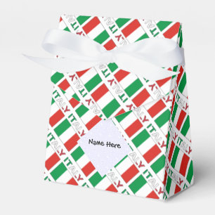 Modern Tricolore Name Here Italian Bandiera Tiled Favour Box