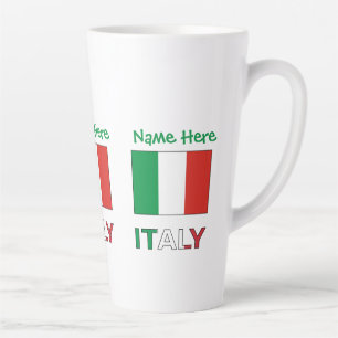 Modern Tricolore Name Here Italian Flag Latte Mug