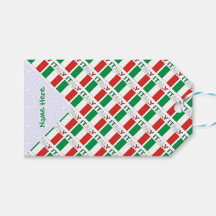 Modern Tricolore Name Here Italian Flag Tiled Gift Tags