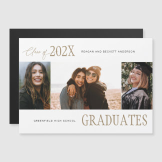 Modern Trio Multi-Photo Graduation Announcement