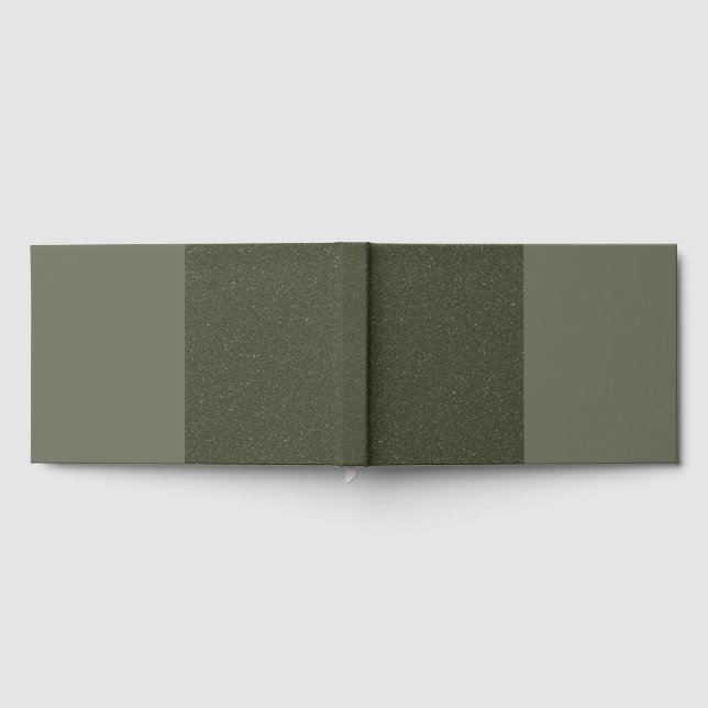 Modern Triple Block Moss Green Guestbook (Full)