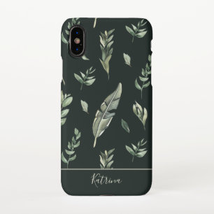 Modern Tropic Leaf Pattern iPhone Case