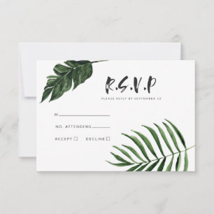Modern tropical abstract painted wedding r.s.v.p RSVP card