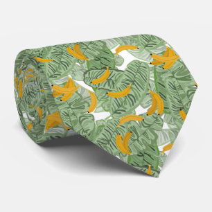 Modern Tropical Banana Green Pattern  Tie