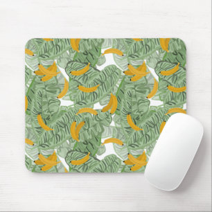 Modern Tropical Banana Greenery Pattern  Mouse Pad