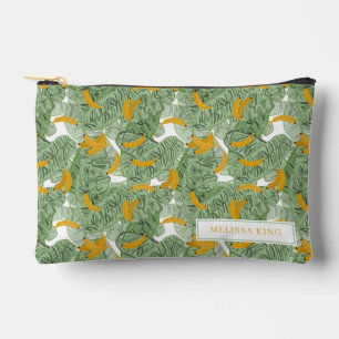 Modern Tropical Banana Greenery Pattern Travel Accessory Pouch