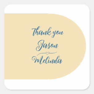 Modern Tropical Beach Coastal Wedding Square Sticker