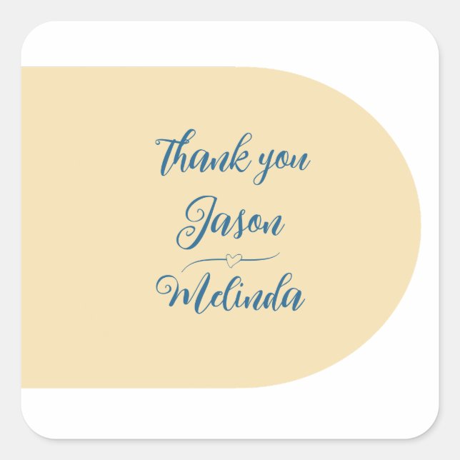 Modern Tropical Beach Coastal Wedding Square Sticker (Front)