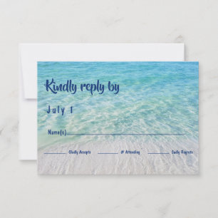 Modern Tropical Beach Ocean Reception RSVP Card