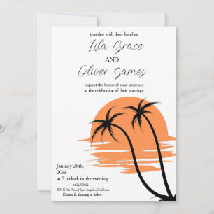Modern Tropical Beach Ocean Wedding Invitation