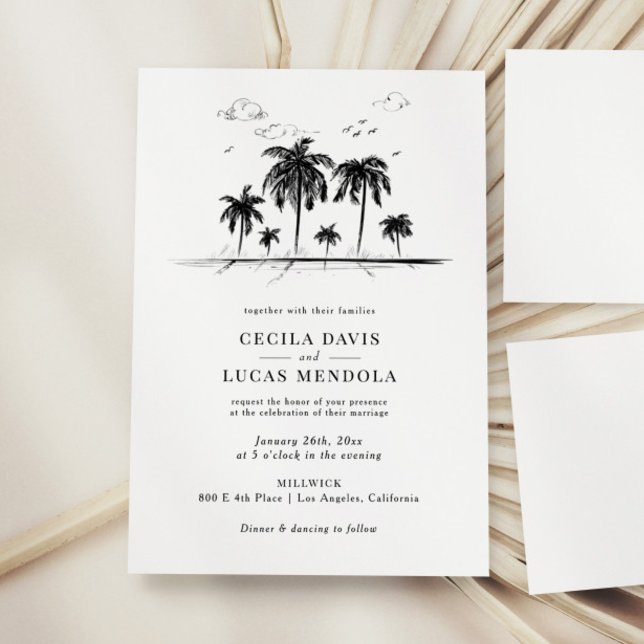 Modern Tropical Beach Ocean Wedding Invitation (Creator Uploaded)