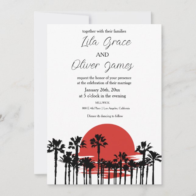 Modern Tropical Beach Ocean Wedding Invitation (Front)