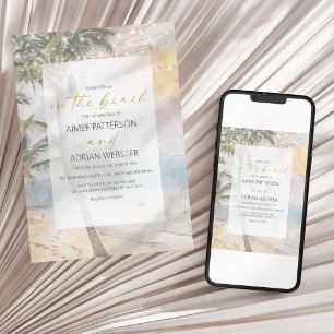 Modern Tropical Beach wedding Invitation