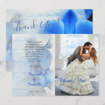 Modern Tropical Blue Orchid Floral Wedding Photo 