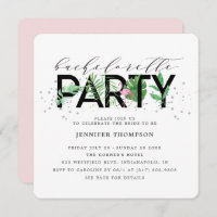 Modern Tropical Blush Flamingo Bachelorette